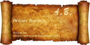 Anton Baracs névjegykártya